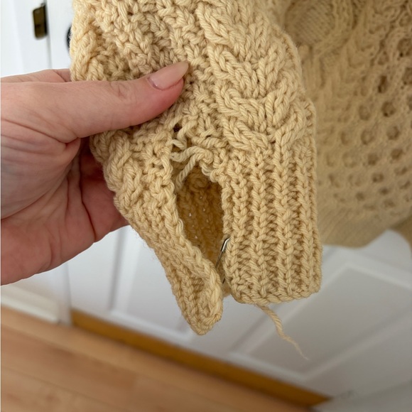 Cream Cable Knit Irish Wool cardigan - Picture 5 of 5
